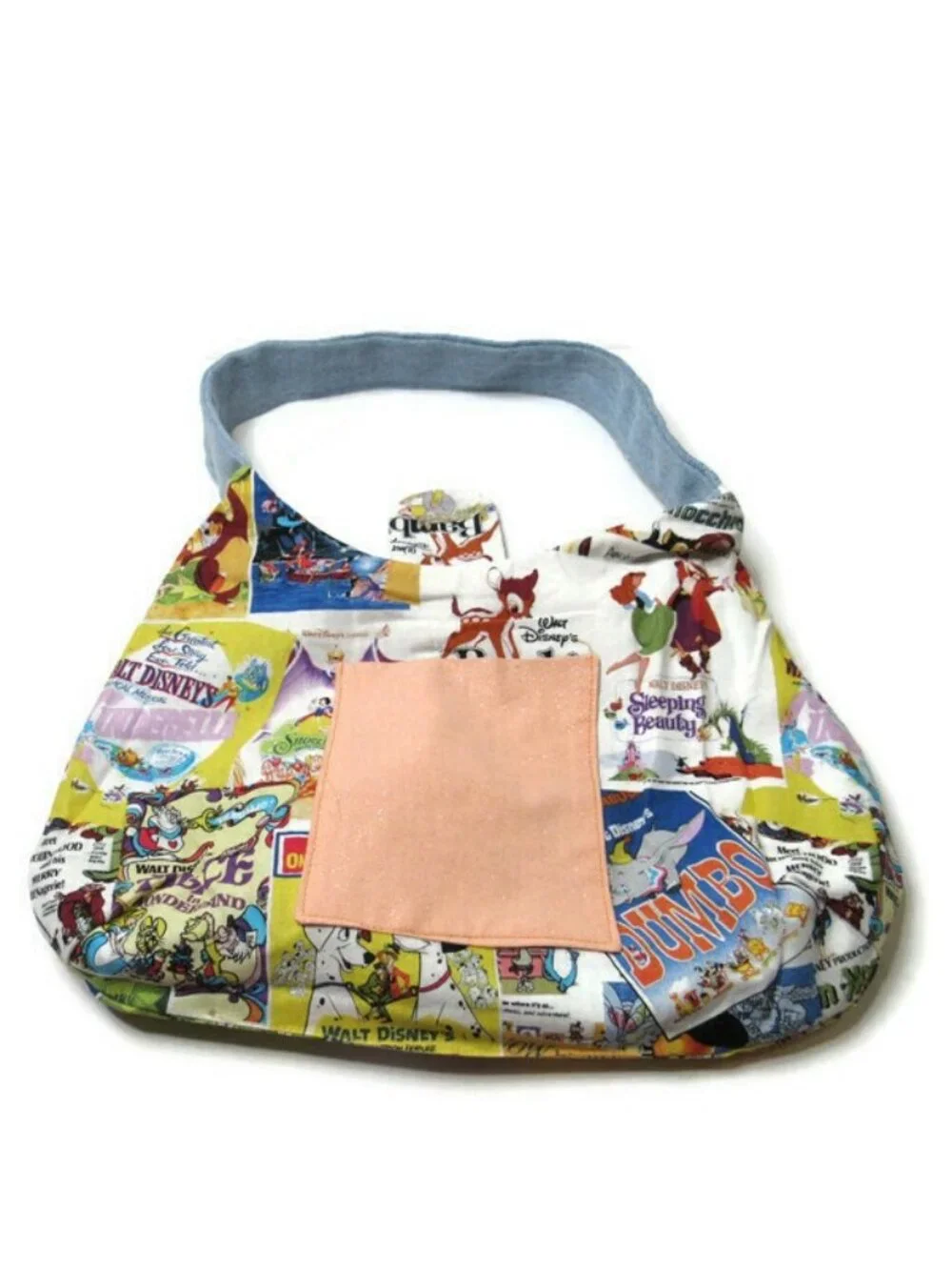 Disney Character Denim Jean Purse Bambi Dumbo Dalmatians Pinocchio Hand Made